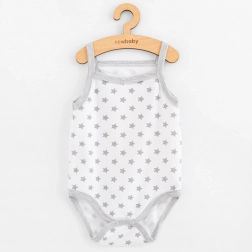 Sleeveless baby bodysuit with little stars grey NEW BABY Classic II