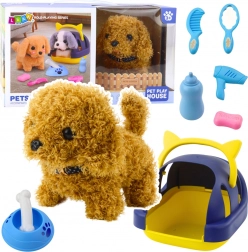 Interactive Plush Poodle with Carrier and Accessories