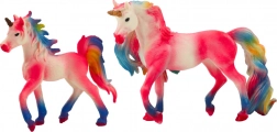 Collectible Unicorn Figures with Foal, Pink, 2 pcs