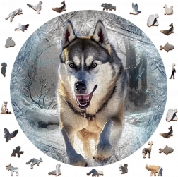 Wooden Puzzle Running Wolf 505 Pieces by Wooden City