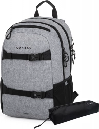 Zaino e astuccio per studenti OXY Sport Grigio Melange