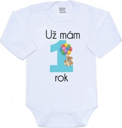 Body niemowlęce New Baby Mam już 1 rok, niebieskie