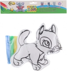 Coloring Cat – washable plush toy with markers