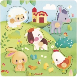 Janod sensory wooden animal puzzle