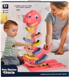 Tiered Dinosaur Raceway with Toy Cars