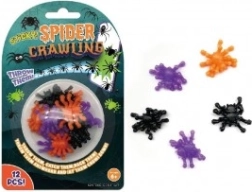 Klevende siliconen spinnen 3 cm – set van 12 stuks