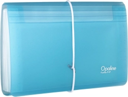 Organiseur de documents avec élastique DL Opaline transparent-bleu