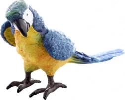 Realistic blue-and-yellow macaw figurine – plastic decoration/toy