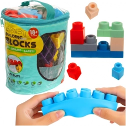 Sensory soft building blocks in a case, 30 pcs