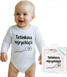 Babybody met lange mouwen New Baby Papa’s snelste – geschenkverpakking