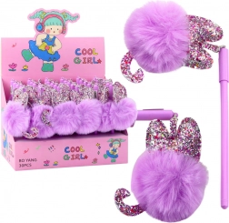 Langer Gelstift mit violettem Pompon