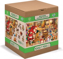Wooden City Houten puzzel Santa’s werkplaats 2-in-1, 1010 stukjes EKO