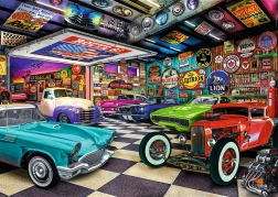 Trefl Puzzle Premium Plus Tea Time: Collector’s Garage of Cars 1000 Pieces