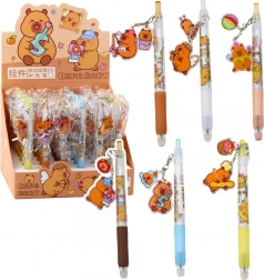 Gel pero Kapibara s pritrdkom, modro črnilo, 14,5 cm