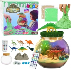 Terrarium créatif dinosaures DIY avec petite lampe LED et télécommande