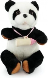 Interactive plush panda with bottle