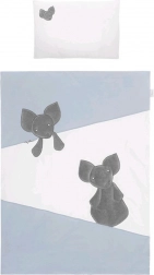 3-delt børnesengetøj til tremmeseng Belisima Mouse, blå 90×120