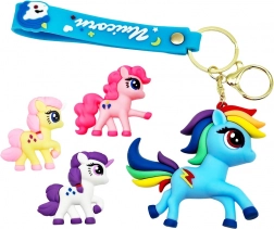 Szilikon unikornis kulcstartó