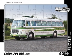 retro autó puzzle busz Škoda 706 RTO 40 darab