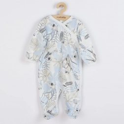 Tutina per neonati in cotone con chiusura laterale NEW BABY Lovely blu