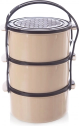 Kunststof drielaagse lunch-/maaltijdcontainer 3 × 1,5 l