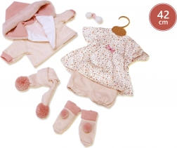 Obleček pro panenku 42 cm – květinová souprava s doplňky