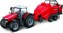 Model traktorja Massey Ferguson 8740S z balirko