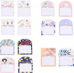 Magnetic notepad with pencil, 40 ruled pages – mix of designs