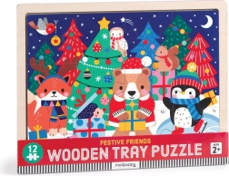 Mudpuppy wooden puzzle Christmas Friends 12 pieces