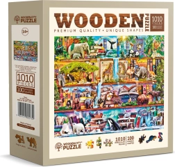 Dřevěné puzzle Úžasný svět zvířat 1010 dílků WOODEN CITY