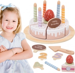 Viga drveni rođendanski tortni set za rezanje