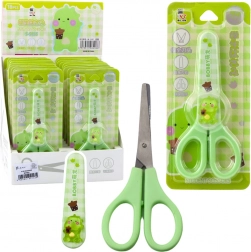 Children's green scissors with protective cover 14 cm