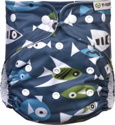 T-TOMI Couche culotte AIO - set de change à pressions Fish