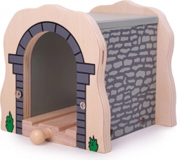 Wooden Railway Tunnel Stone Structure
