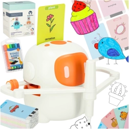 Edukativní interaktivní robot pro učení kreslení a psaní s kartičkami a fixy