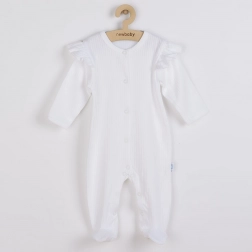 Babykatoenen romper NEW BABY Practical – wit voor meisjes
