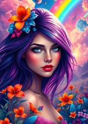 Puslespil Regnbuepige 500 brikker fra Alipson