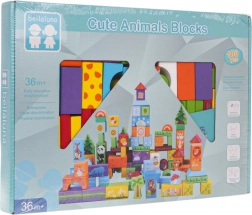 Wooden Animal Blocks Set – 100 pcs