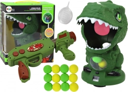 Dinosaur Shooting Game with Green Gun and Balls