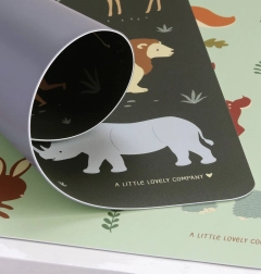 A Little Lovely Company placemat with savanna animals