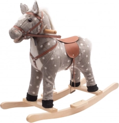 Koń na biegunach z melodią PlayTo, szary cętkowany