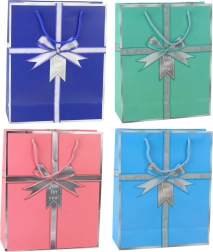 Darilna papirnata vrečka z mašno Just for you 32 × 26 × 12 cm