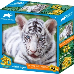 3D Puzzle Animal Planet White Tiger 63 Pieces