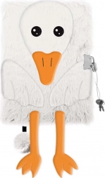 Plyšový deníček s zámkem MY LITTLE FRIEND – kachnička, A5, 96 listů