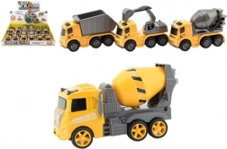 Plast bygge-lastbil på friløb 10 cm – 3 typer, boks med 12 stk