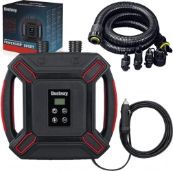 Bestway high-pressure electric car pump with LCD and 4 adapters