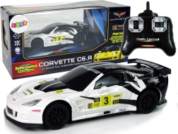 Sport raceauto R/C 1:24 Corvette C6.R wit met verlichting