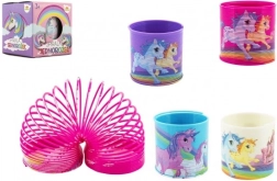 Kunststof spiraalveer met eenhoorns, diameter 6,5 cm