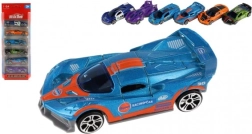 Set di macchinine sportive 1:64, 6 pz, metallo e plastica, ruote libere