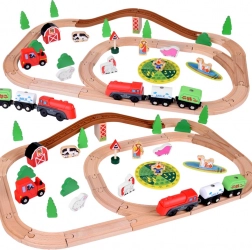 Wooden Train Set Farm for Kids